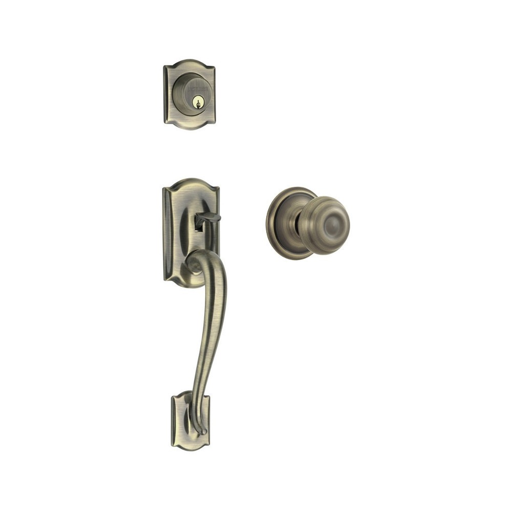 Schlage F Series Camelot Entrance Set with Georgian Knob