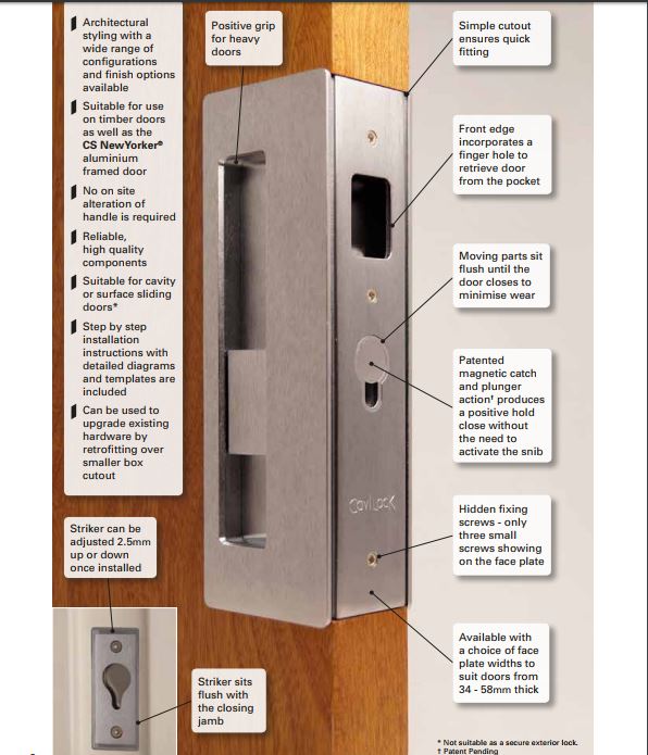 CaviLock CL400 Key Lock cavity slider Latching LH Snib / RH Key Lock - Image 3