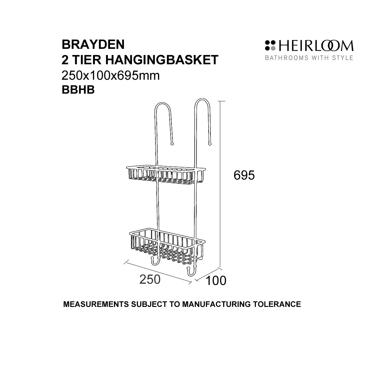 BRAYDEN 2 TIER HANGING BASKET - Image 2