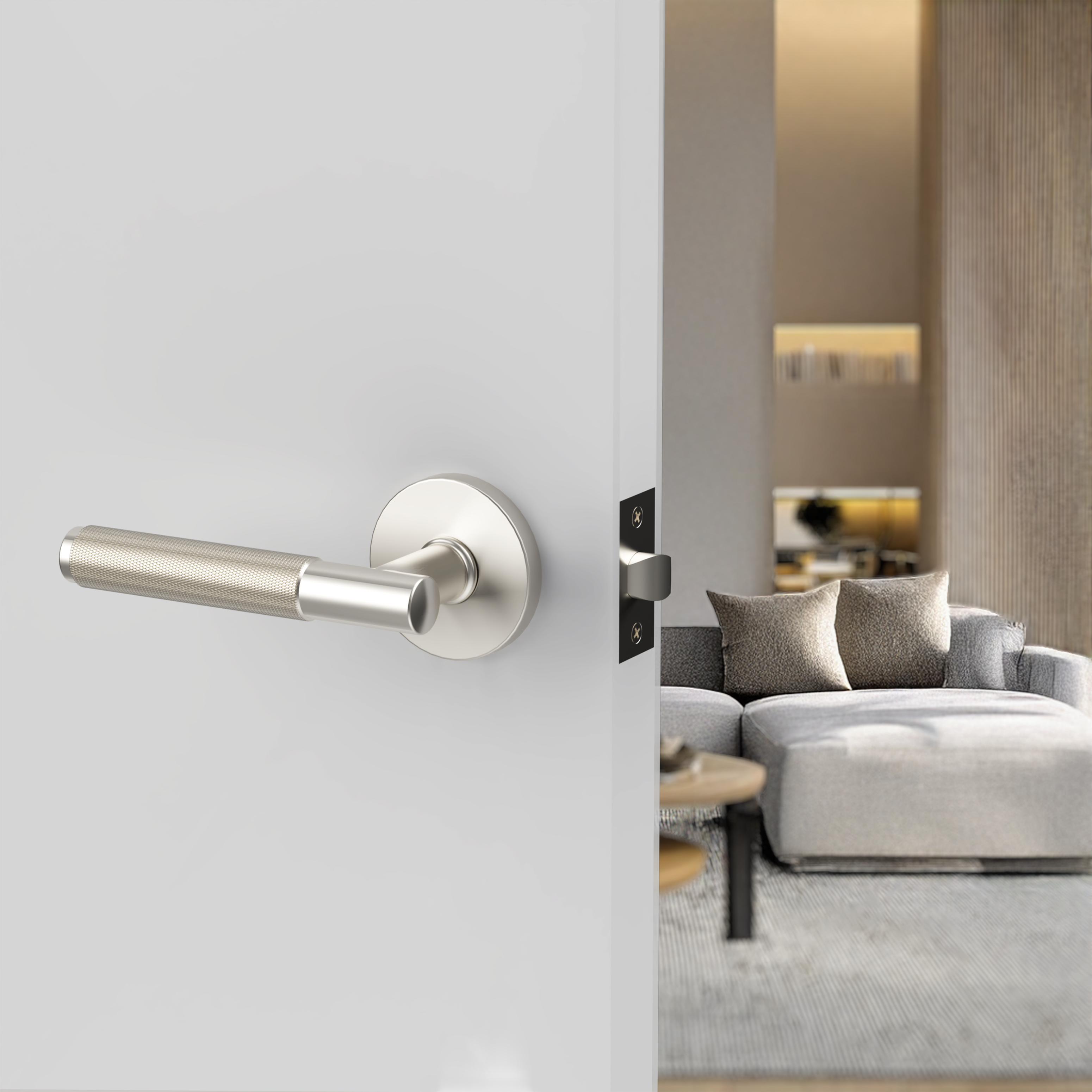 Flow Lever Handle In Matt Brushed Nickel - Image 2