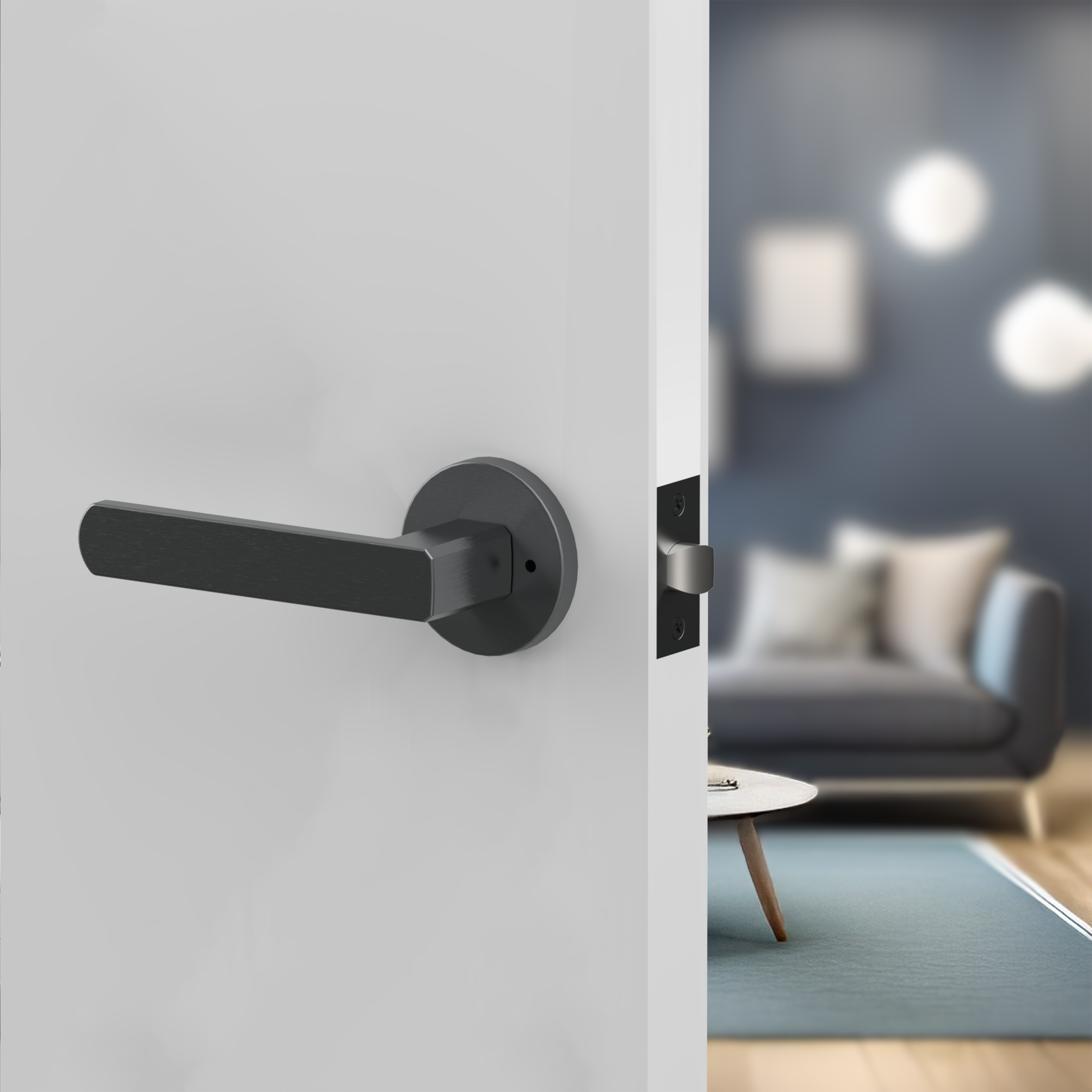 Moon Lever Handle In Nickel Graphite - Image 2