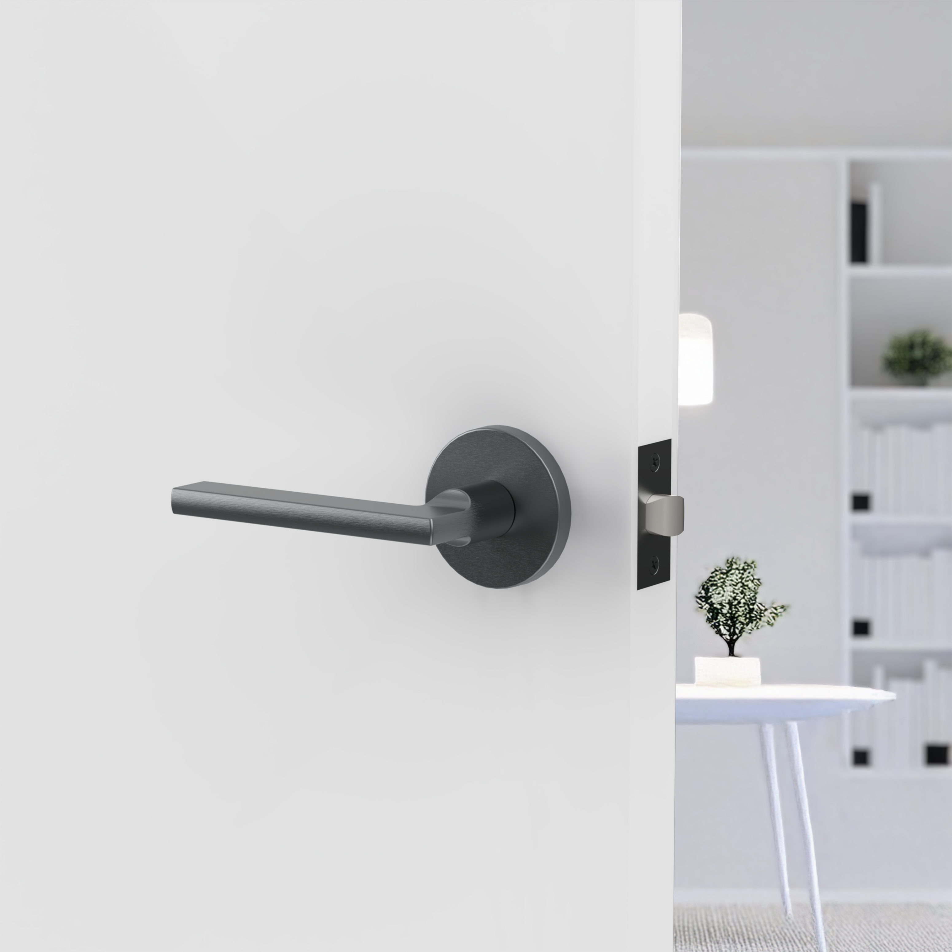 Raglan Lever Handle In Nickel Graphite - Image 2