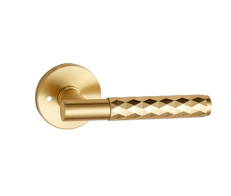 Round Low-Profile Rose in BB finish with Diamante Lever in FOUR different finishes